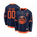 Youth Edmonton Oilers Customized Authentic Navy Blue Alternate Fanatics Branded Breakaway Hockey Jersey