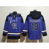 Men's Colorado Rockies #19 Charlie Blackmon Purple Ageless Must-Have Lace-Up Pullover Hoodie