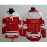 Men's LA Angels Of Anaheim #27 Mike Trout Red Baseball MLB Hoodie