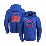 Cubs #68 Jorge Soler Blue 2016 World Series Champions Primary Logo Pullover MLB Hoodie