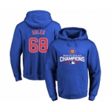 Cubs #68 Jorge Soler Blue 2016 World Series Champions Pullover MLB Hoodie