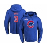 Cubs #3 David Ross Blue 2016 World Series Champions Primary Logo Pullover MLB Hoodie