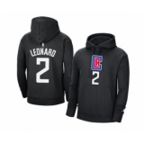 Men's Los Angeles Clippers #2 Kawhi Leonard 2021 Black Pullover Basketball Hoodie 2
