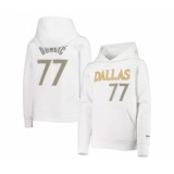 Men's Dallas Mavericks #77 Luka Doncic 2021 White Pullover Basketball Hoodie