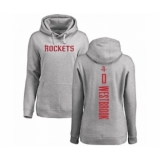 Basketball Women's Houston Rockets #0 Russell Westbrook Ash Backer Pullover Hoodie