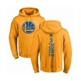 Basketball Golden State Warriors #3 Jordan Poole Gold One Color Backer Pullover Hoodie