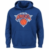 NBA Men's New York Knicks Majestic Current Logo Tech Patch Pullover Hoodie - Blue