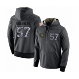 Football Men's San Francisco 49ers #57 Dre Greenlaw Stitched Black Anthracite Salute to Service Player Performance Hoodie