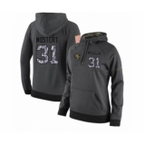 Football Women's San Francisco 49ers #31 Raheem Mostert Stitched Black Anthracite Salute to Service Player Performance Hoodie