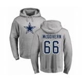 Football Dallas Cowboys #66 Connor McGovern Ash Name & Number Logo Pullover Hoodie