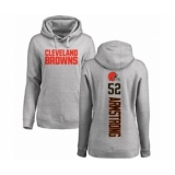 Football Women's Cleveland Browns #52 Ray-Ray Armstrong Ash Backer Pullover Hoodie