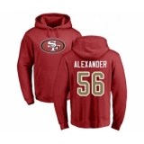 Football San Francisco 49ers #56 Kwon Alexander Red Name & Number Logo Pullover Hoodie