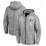 NFL Green Bay Packers Pro Line by Fanatics Branded Space Dye Performance Full-Zip Hoodie - Heathered Gray
