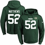 NFL Men's Nike Green Bay Packers #52 Clay Matthews Green Name & Number Pullover Hoodie