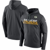 NFL Men's Green Bay Packers Nike Anthracite Sideline Circuit Pullover Performance Hoodie