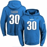 NFL Men's Nike Detroit Lions #30 Teez Tabor Blue Name & Number Pullover Hoodie