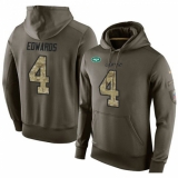 NFL Nike New York Jets #4 Lac Edwards Green Salute To Service Men's Pullover Hoodie