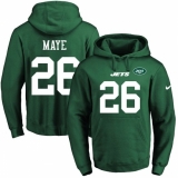 NFL Men's Nike New York Jets #26 Marcus Maye Elite Green Name & Number Pullover Hoodie