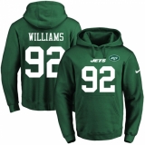 NFL Men's Nike New York Jets #92 Leonard Williams Elite Green Name & Number Pullover Hoodie