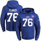NFL Men's Nike New York Giants #76 D.J. Fluker Royal Blue Name & Number Pullover Hoodie