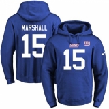 NFL Men's Nike New York Giants #15 Brandon Marshall Royal Blue Name & Number Pullover Hoodie
