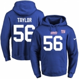 NFL Men's Nike New York Giants #56 Lawrence Taylor Royal Blue Name & Number Pullover Hoodie