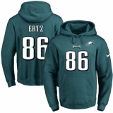 NFL Men's Nike Philadelphia Eagles #86 Zach Ertz Green Name & Number Pullover Hoodie