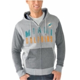 NFL Miami Dolphins G-III Sports by Carl Banks Safety Tri-Blend Full-Zip Hoodie - Heathered Gray