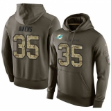 NFL Nike Miami Dolphins #35 Walt Aikens Green Salute To Service Men's Pullover Hoodie