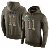 NFL Nike Miami Dolphins #11 DeVante Parker Green Salute To Service Men's Pullover Hoodie