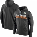 NFL Men's Miami Dolphins Nike Anthracite Sideline Circuit Pullover Performance Hoodie