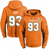 NFL Men's Nike Miami Dolphins #93 Ndamukong Suh Orange Name & Number Pullover Hoodie