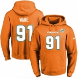 NFL Men's Nike Miami Dolphins #91 Cameron Wake Orange Name & Number Pullover Hoodie