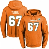 NFL Men's Nike Miami Dolphins #67 Laremy Tunsil Orange Name & Number Pullover Hoodie