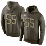NFL Nike Kansas City Chiefs #55 Dee Ford Green Salute To Service Men's Pullover Hoodie