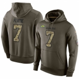 NFL Nike Los Angeles Chargers #7 Doug Flutie Green Salute To Service Men's Pullover Hoodie