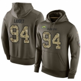 NFL Nike Los Angeles Chargers #94 Corey Liuget Green Salute To Service Men's Pullover Hoodie