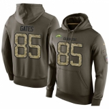 NFL Nike Los Angeles Chargers #85 Antonio Gates Green Salute To Service Men's Pullover Hoodie