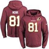 NFL Men's Nike Washington Redskins #81 Art Monk Burgundy Red Name & Number Pullover Hoodie