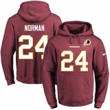 NFL Men's Nike Washington Redskins #24 Josh Norman Burgundy Red Name & Number Pullover Hoodie