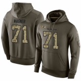 NFL Nike Baltimore Ravens #71 Ricky Wagner Green Salute To Service Men's Pullover Hoodie