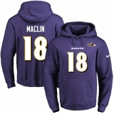 NFL Men's Nike Baltimore Ravens #18 Jeremy Maclin Purple Name & Number Pullover Hoodie