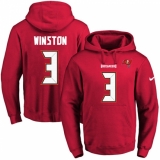 NFL Men's Nike Tampa Bay Buccaneers #3 Jameis Winston Red Name & Number Pullover Hoodie