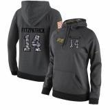 NFL Women's Nike Tampa Bay Buccaneers #14 Ryan Fitzpatrick Stitched Black Anthracite Salute to Service Player Performance Hoodie