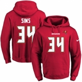 NFL Men's Nike Tampa Bay Buccaneers #34 Charles Sims Red Name & Number Pullover Hoodie