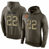 NFL Nike Cleveland Browns #22 Tramon Williams Green Salute To Service Men's Pullover Hoodie
