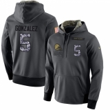NFL Men's Nike Cleveland Browns #5 Zane Gonzalez Stitched Black Anthracite Salute to Service Player Performance Hoodie