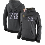 NFL Women's Nike Cleveland Browns #70 Kevin Zeitler Stitched Black Anthracite Salute to Service Player Performance Hoodie