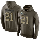 NFL Nike Los Angeles Rams #21 Coty Sensabaugh Green Salute To Service Men's Pullover Hoodie