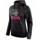 NFL Los Angeles Rams Nike Women's Breast Cancer Awareness Circuit Performance Pullover Hoodie - Black